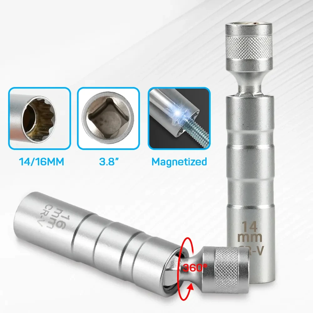 16 มม.แม่เหล็กผนังบาง Universa - Spark Plug Socket Set บทวิจารณ์และราคา